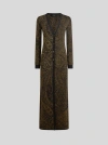 Etro , Maxi Cardigan In Wool-blend Jacquard With Metallic Paisley Motif, Woman, Gold, Size 48 In Multi