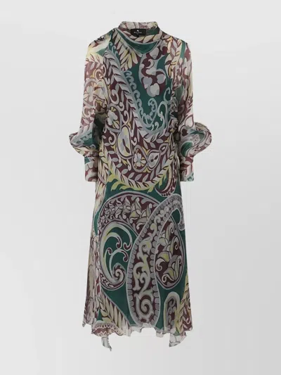 ETRO MAXI DRESS FEATURING SIDE PANELS AND BAT SLEEVES