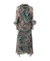 Etro Silk Dress With Paisley Print In White
