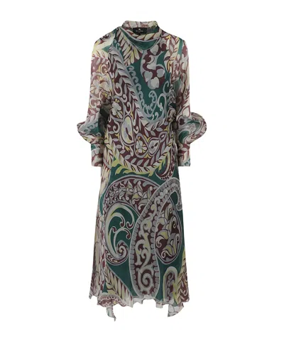 ETRO MAXI DRESS WITH SIDE PANELS  BAT SLEEVES