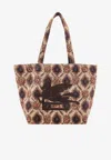 Etro Maxi Embroidered Pegaso Tote Bag