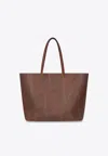 Etro Luxurious Xl Tote Handbag In Brown Leather With Paisley Print For Women In Brown