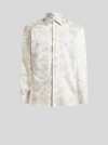 Etro , Maxi Flower Paisley Shirt, Man, Grey, Size 48 In Grey