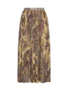 ETRO MAXI MULTICOLOR PLEATED SKIRT WITH ALL-OVER PAISLEY PRINT IN FABRIC WOMAN