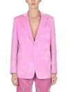 Etro Paisley-print Velvet Blazer In Pink
