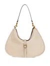 Etro Maxi Pony Leather Shoulder Bag In Neutral