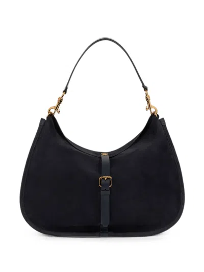 Etro Maxi Suede Pony Bag In Black