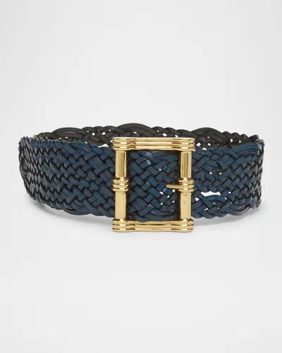 Etro Maxi Woven Leather Belt