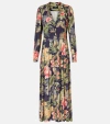 Etro , Printed Twill Shirt Dress, Woman, Navy Blue, Size 50 In Multicolor
