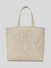 Etro , Maxi Tote Bag With Octopus Embroidery, Man, Beige In Beige