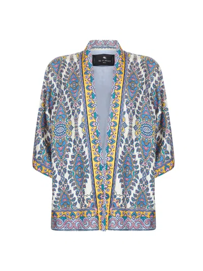 Etro Medallion And Paisley Print Silk Twill Kesa In Multicolor