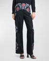Etro Medallion Engineered Wide-leg Pants In Blue Print