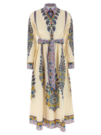 ETRO ETRO MEDALLION-PATTERN COTTON POPLIN DRESS WITH PAISLEY DETAIL