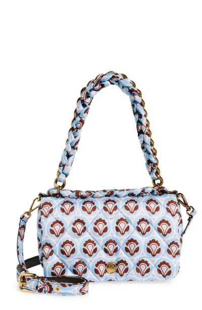Etro Tessuto Floral Quilted Top-handle Bag In Blue