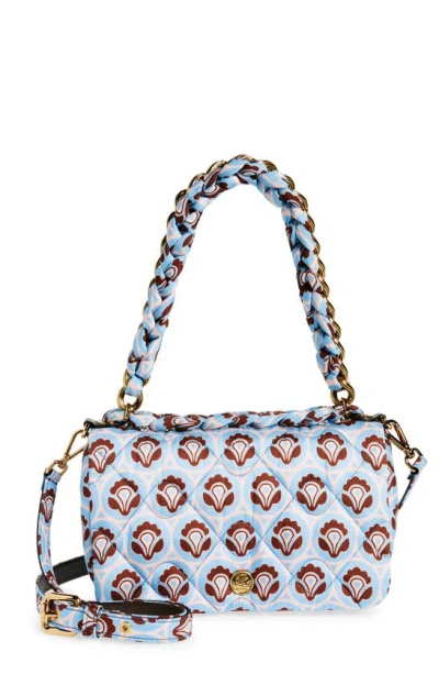 Etro Tessuto Floral Quilted Top-handle Bag In Light Blue