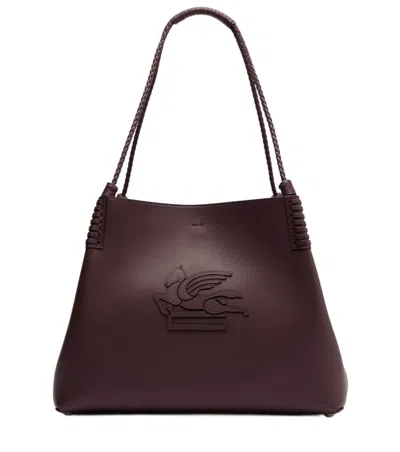 ETRO ETRO MEDIUM BORDEAUX LEATHER SHOPPING BAG