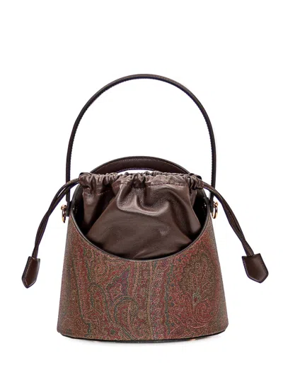 Etro Medium Bucket Bag In Brown