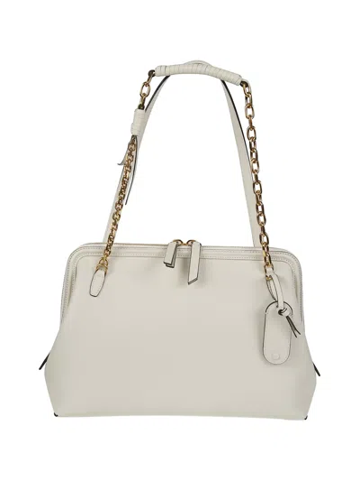 Etro Medium Doc Chain Leather Shoulder Bag In Neutral