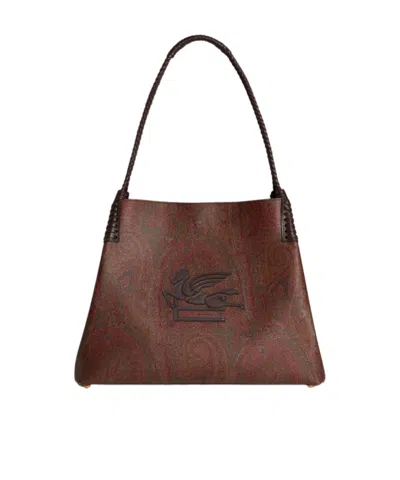 Etro Medium Paisley Libra Tote Bag In Brown