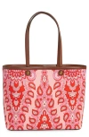 Etro Medium Essential Paisley Cotton Canvas Tote In Pink 10