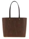 Etro Medium Canvas Shopping Bag With Paisley Pattern In Black