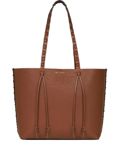 Etro Medium Essential Tote Bag In Brown