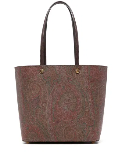 Etro Large Paisley Jacquard Shopper Tote Bag In Multicolour