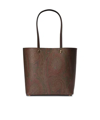 Etro Medium Essential Tote Bag In Brown