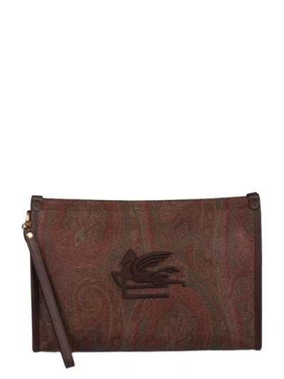 Etro Medium  Essential Pouch Bag In Brown