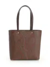 Etro Brown Shopper With All-over Jacquard Paisley Pattern