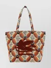 Etro Medium Floralia-print Jacquard Tote Bag In Cream