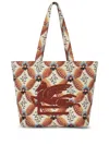 Etro Medium Floralia-print Jacquard Tote Bag In Brown