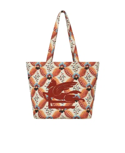 Etro Medium Floralia-print Jacquard Tote Bag In Multicolor