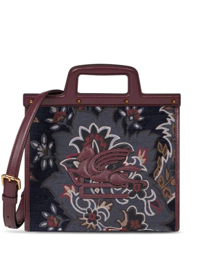 Etro Medium Jacquard Love Trotter Bag In Red
