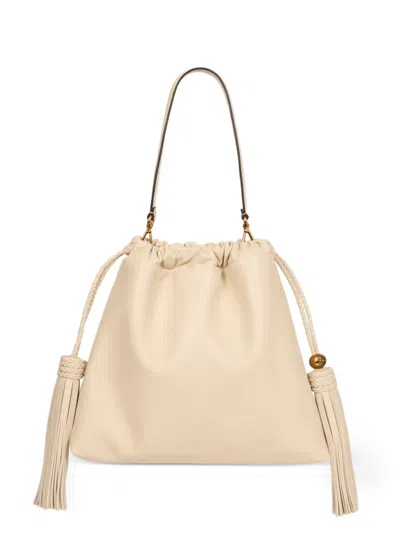 Etro Medium Kalispera Tassels Leather Shoulder Bag In Neutral