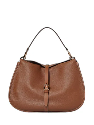 Etro Medium Leather Pony Bag In Brown