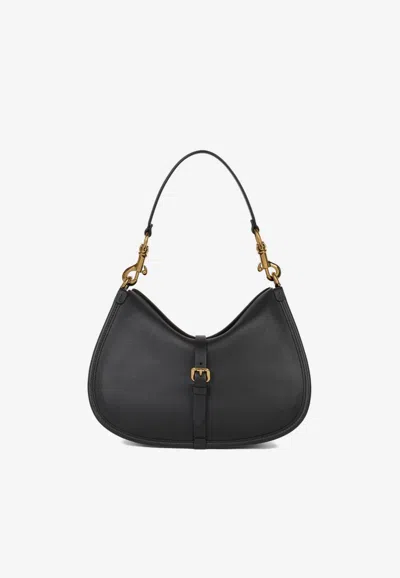 Etro Medium Leather Pony Shoulder Bag In Black