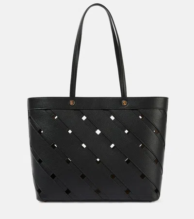 Etro Medium Woven Leather Bag In Black