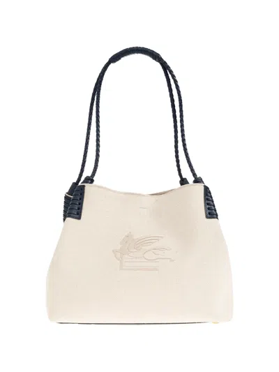 Etro Medium Libra Braided-handle Tote Bag In Neutral
