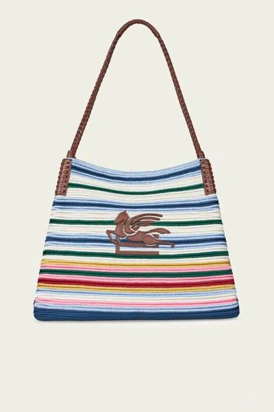 ETRO MEDIUM LIBRA FABRIC TOTE BAG IN MULTICOLOR