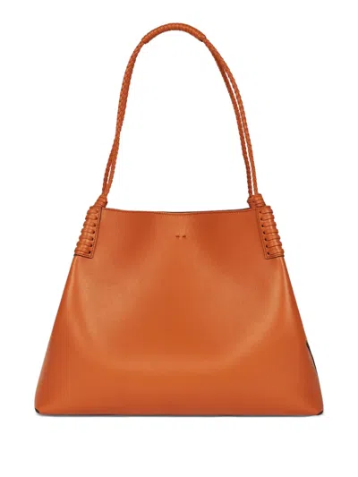Etro Medium Libra Leather Tote Bag In Orange