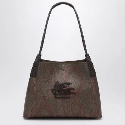 Etro Medium Libra Shopping Bag With Paisley Motif Women In Brown