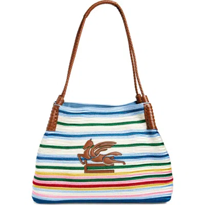 ETRO ETRO MEDIUM LIBRA TEXTILE & LEATHER SHOPPING TOTE