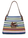 Etro 'libra' Multicolor Shoulder Bag With Maxi Logo On The Front