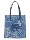 Etro Medium Denim Love Trotter Bag With Pegaso Symbol