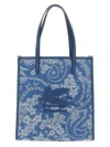 Etro Medium Denim Love Trotter Bag With Pegaso Symbol