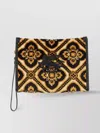 Etro Medium Paisley Embroidered Clutch With Wrist Strap