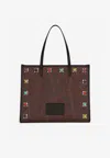 Etro Medium Paisley Shopping Bag With Stone Embellishment In Brown