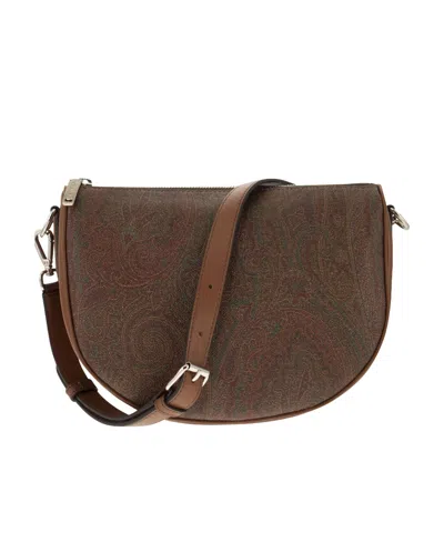 Etro Medium Paisley Shoulder Bag In Brown