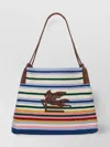 Etro 'libra' Multicolor Shoulder Bag With Maxi Logo On The Front